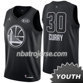 Barn Golden State Warriors Tröja Stephen Curry 30 2018 All Star Jordan Brand Svart Swingman